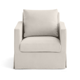 Serena - fauteuil déhoussable en tissu - Beige