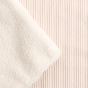 Couverture bébé en velours cotelé et sherpa
