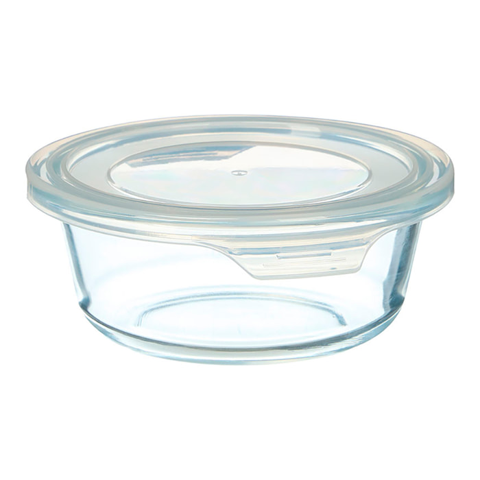Pack 6 fiambreras de cristal redondas de 400ml con tapa transparente