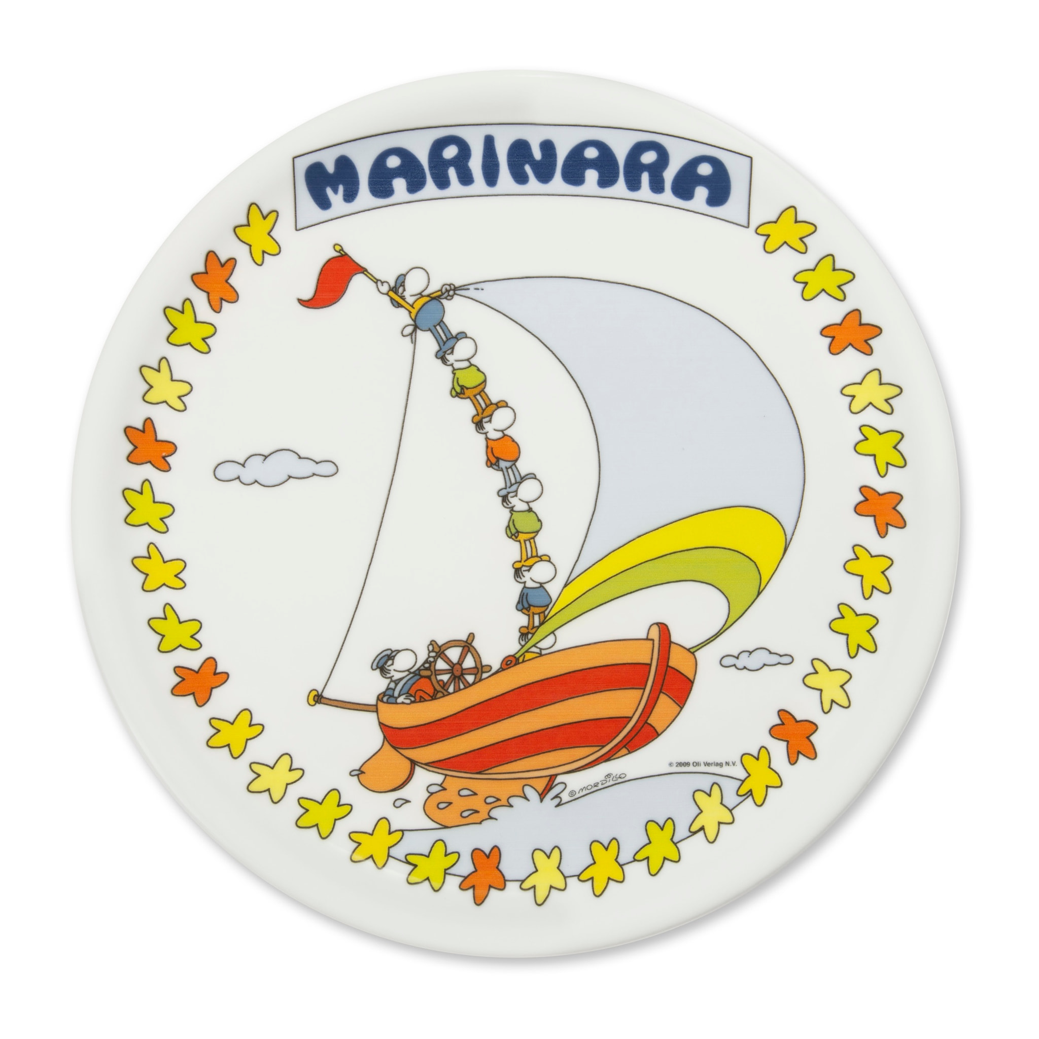 Set de 6 Assiettes à Pizza Excelsa – Mordillo, Porcelaine Multicolore