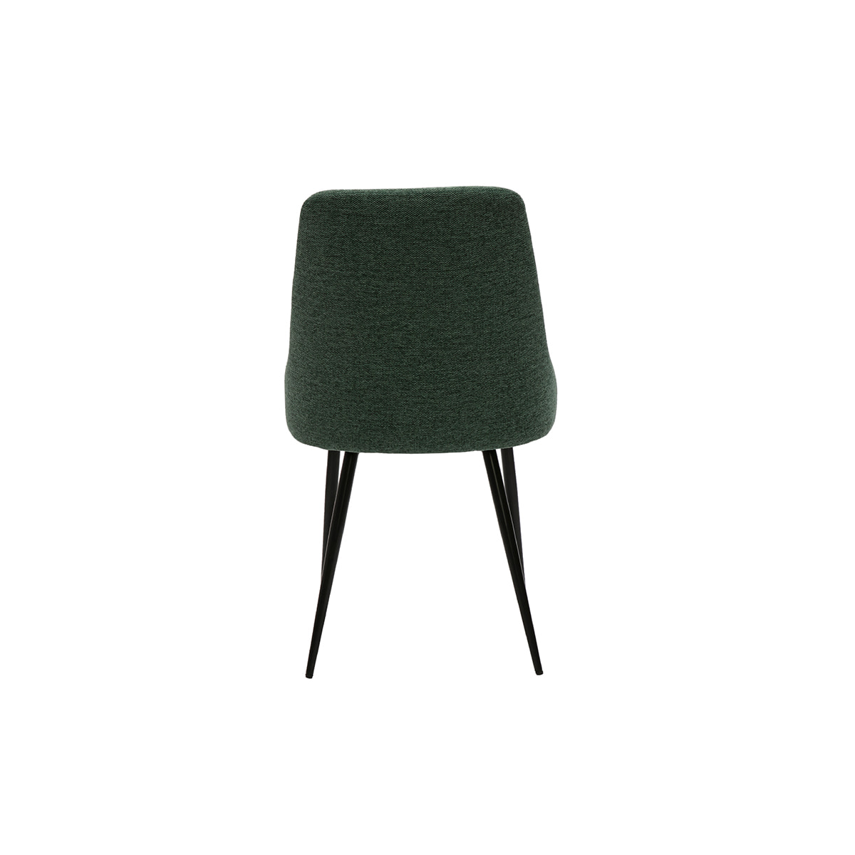 Chaises design en tissu effet velours texturé vert foncé et métal noir (lot de 2) CULT