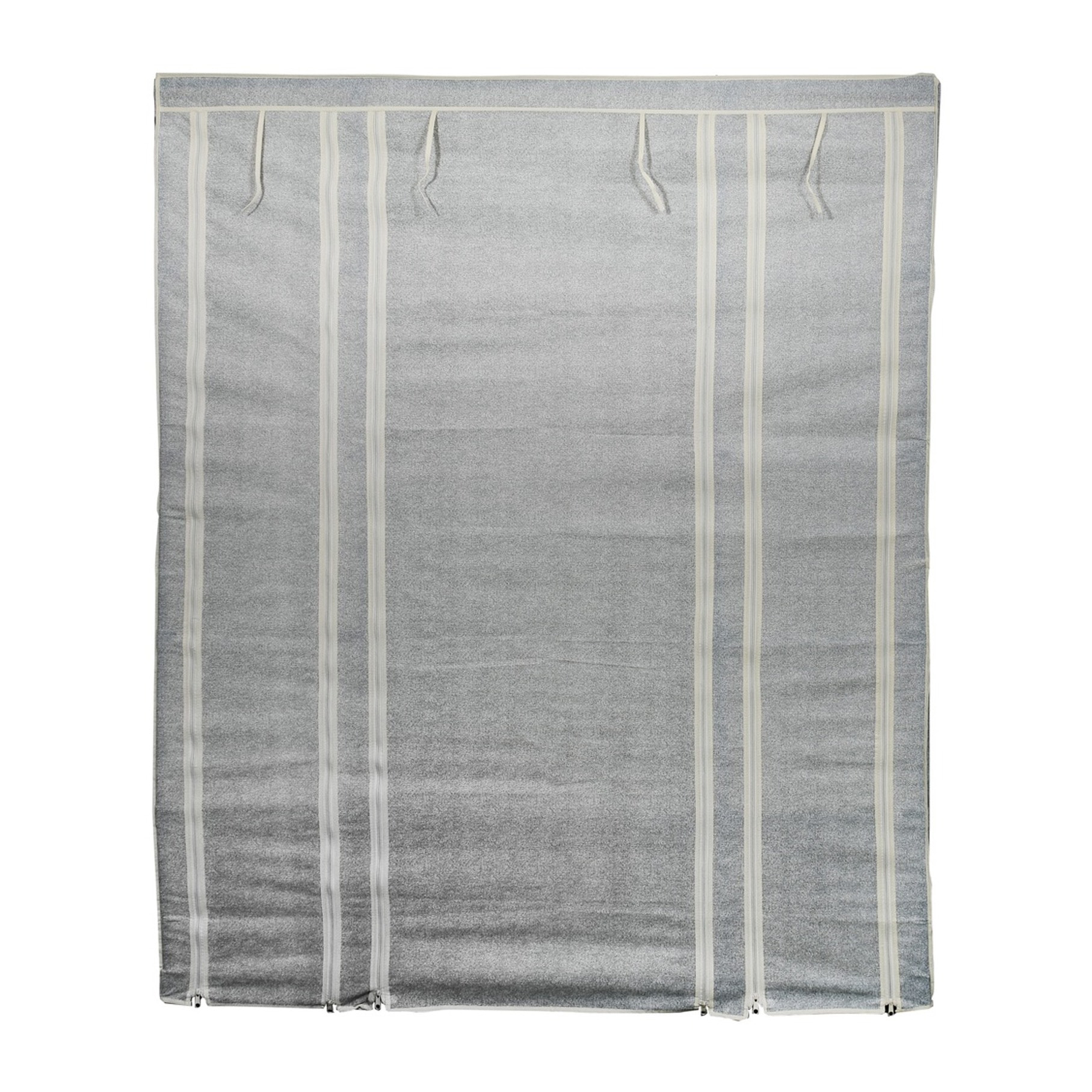 Armario Plegable de tela polar gris 135x45x175cm - Con 12 estantes, Portátil y resistente