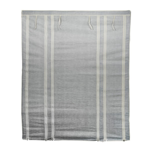 Armario Plegable de tela polar gris 135x45x175cm - Con 12 estantes, Portátil y resistente