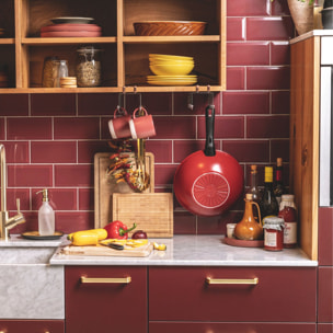 Wok, 28 cm, Aluminium, Revêtement céramique