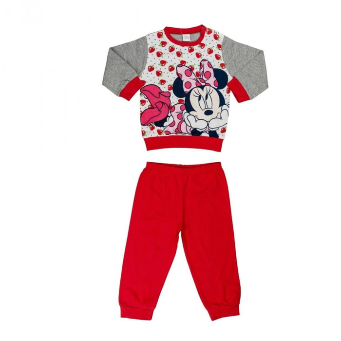 Minnie Pigiama Primaverile Manica Lunga Ellepi Grigio Rosso Lei Ellepi Multicolor