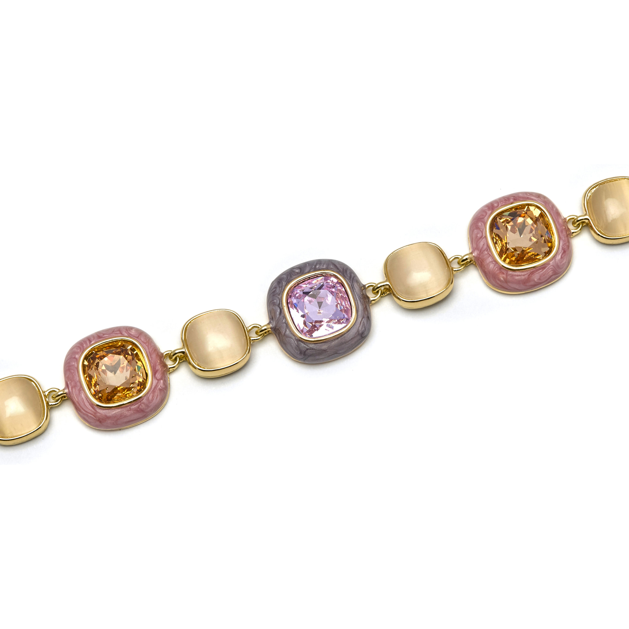 Pulsera de Circonita Multicolor acabada en oro amarillo de 18k