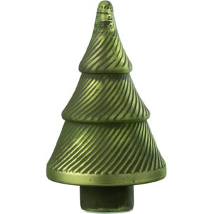 J-Line Sapin De Noël Oxydé Cotelé Verre Vert Small