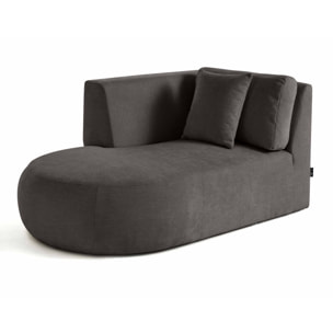 Santorini - module d'assise méridienne gauche - en tissu texturé - Gris