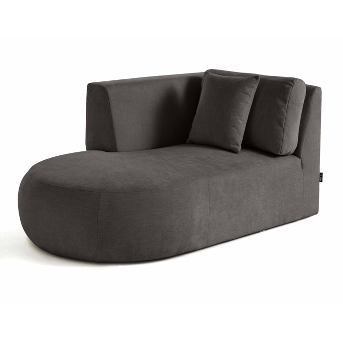 Santorini - module d'assise méridienne gauche - en tissu texturé - Gris