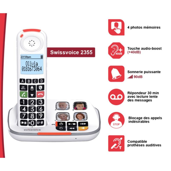 Téléphone sans fil SWISSVOICE XTRA 2355 Voice