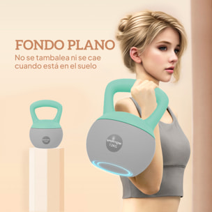 Pesa Rusa 12 kg, Soft Kettlebell Relleno de Arena Metálica y Mango Antideslizante, para Entrenamiento Culturismo en Casa, Gimnasio, Verde Menta y Gris
