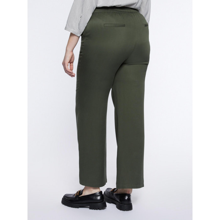 Fiorella Rubino - Pantalones rectos de lyocell y algodón - Verde