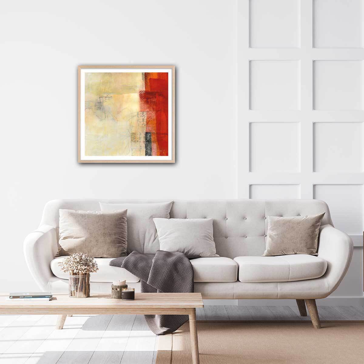 Poster sino collage Affiche + cadre en bois - Chêne