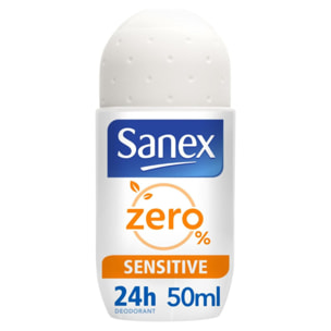 Pack de 6 - Sanex Déodorant sans sels d'aluminium Zéro 0% Peaux sensibles bille - 50ml
