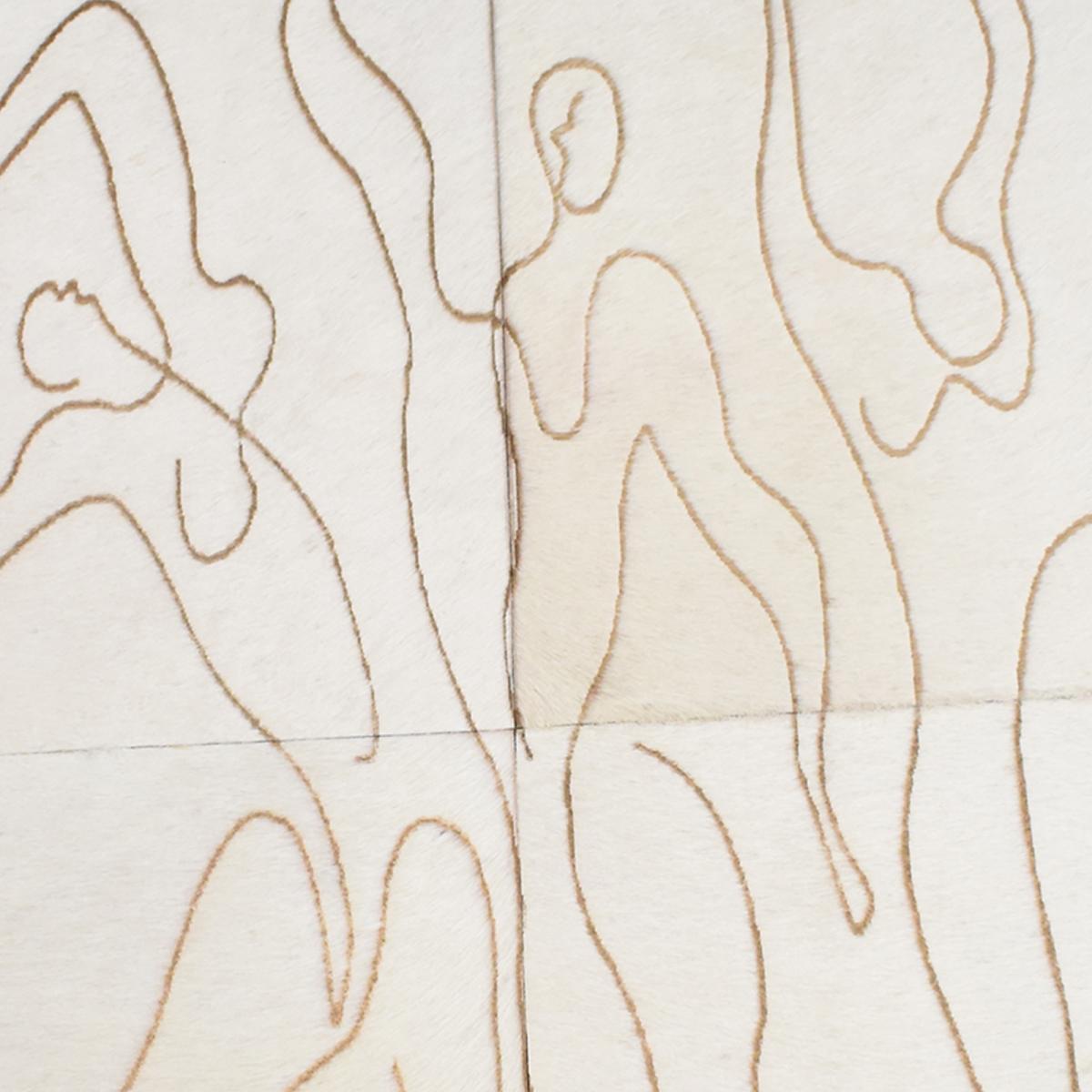 Tableau VUCU en cuir assemblé et collé à la main