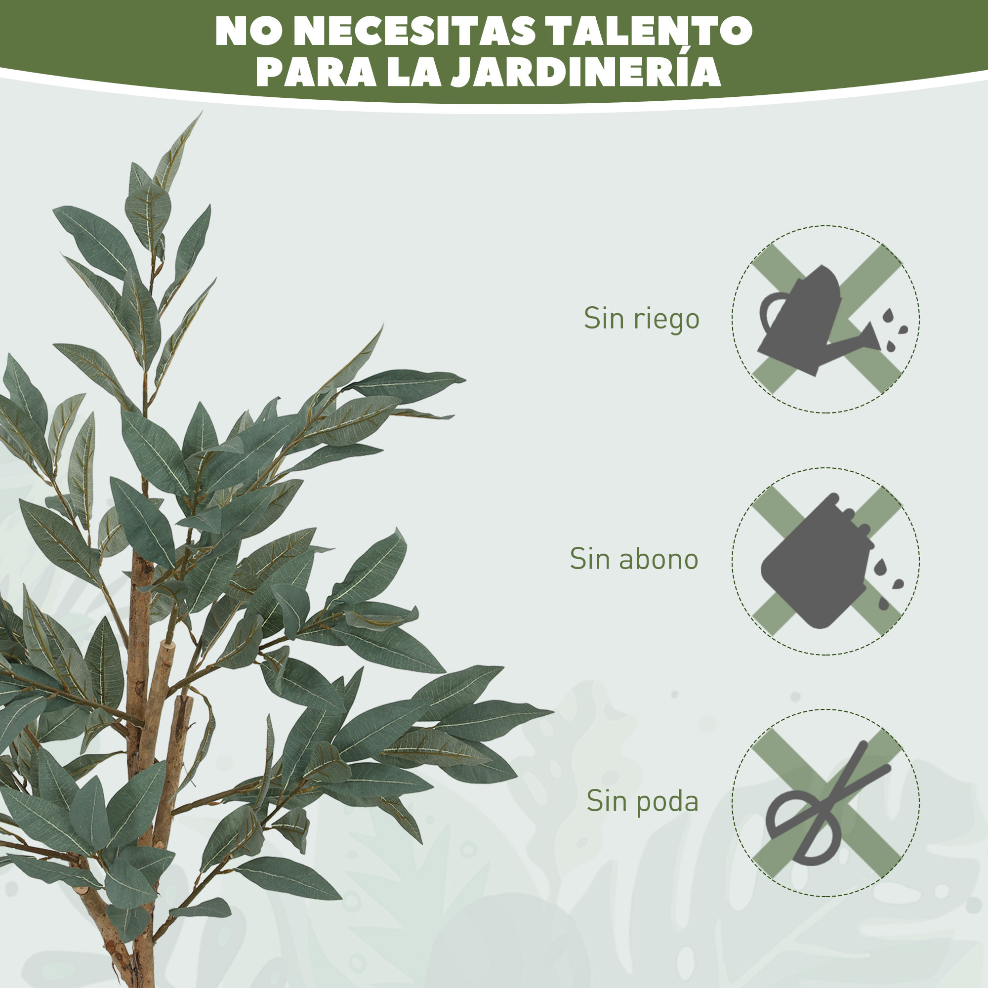 Árbol Artificial de Laurel 120 cm Planta Artificial Decorativa Grande Decoración para Hogar Oficina Balcón Dormitorio Verde