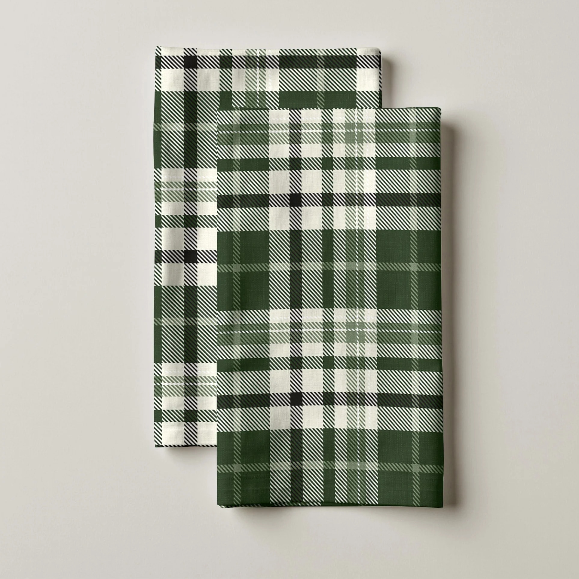 Lot de 2 torchons de cuisine 100% coton Davis Green