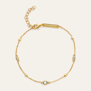 Pulsera Birthstone Plata Baño Oro