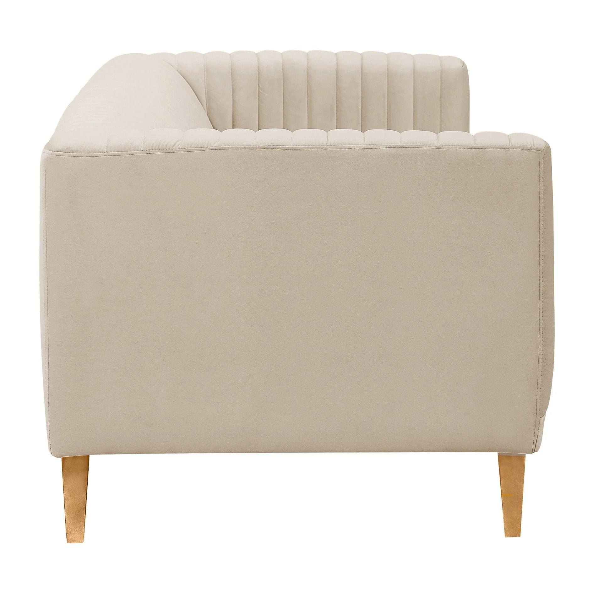 Canapé 3 places en velours beige - Gatsby