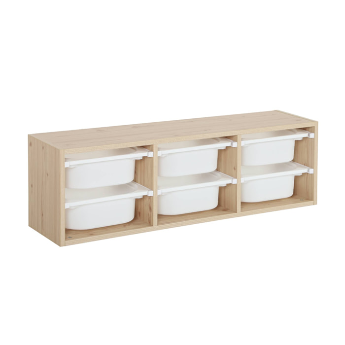 Meuble de rangement pour enfant 6 bacs de rangement SORA