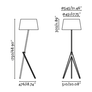 TREEWOOD Lampadaire frêne