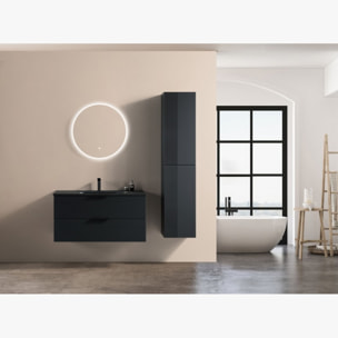 Ensemble meuble de salle de bain 100 cm noir Aqualinea