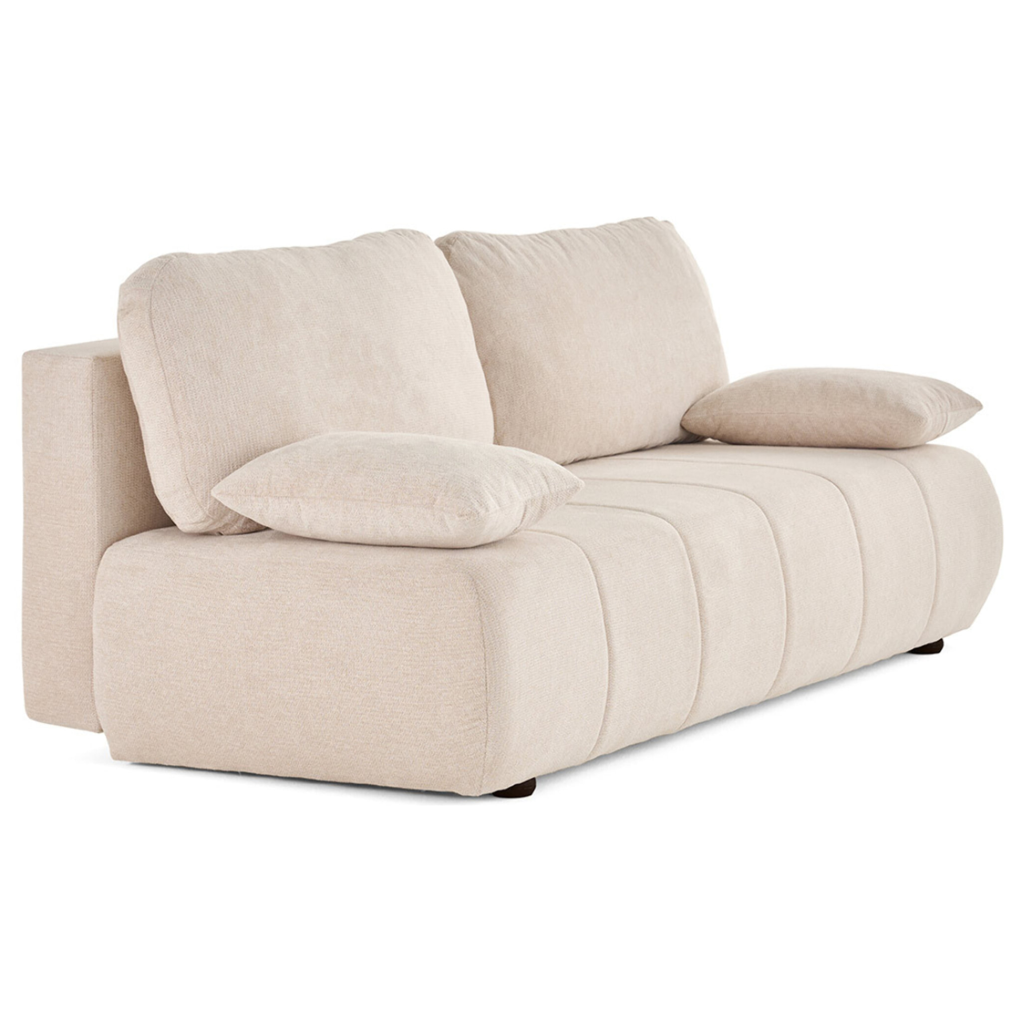 Harper - canapé 3 places convertible avec coffre en tissu texturé - Beige
