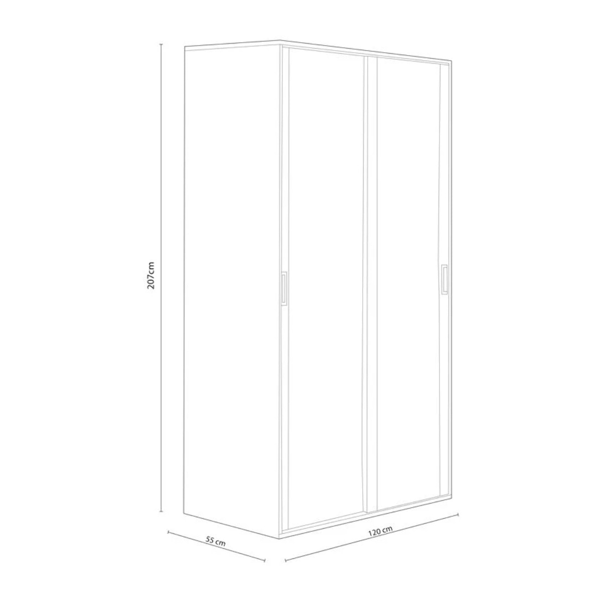 Armario 2 puertas correderas Lara 120 Cambria - Blanco