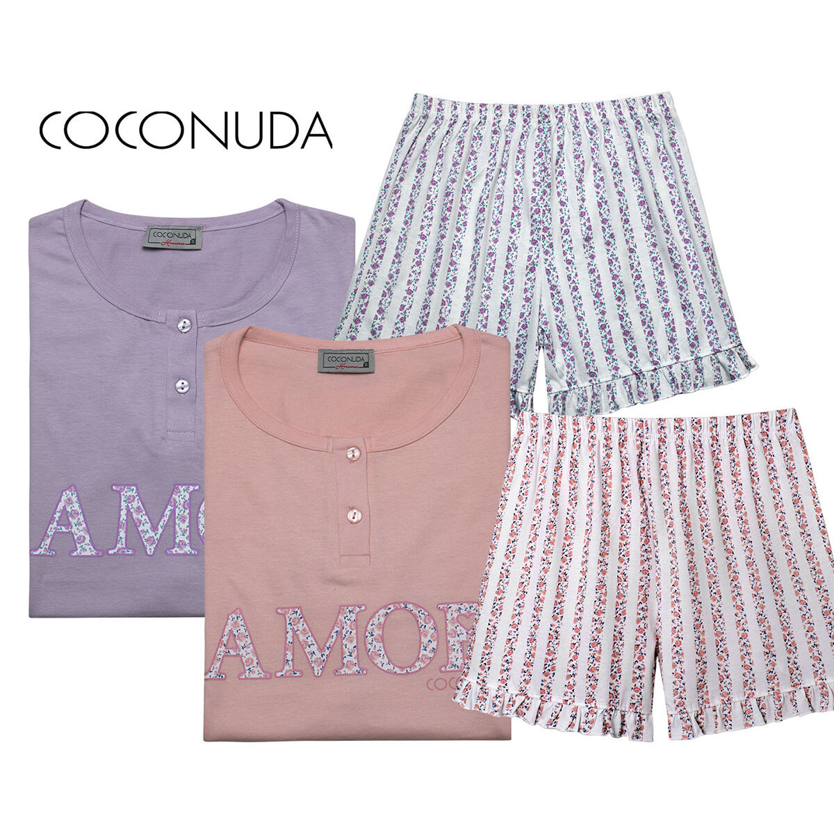 Coconuda Pigiama da Donna Corto Jersey 100% Cotone, Art. 2013