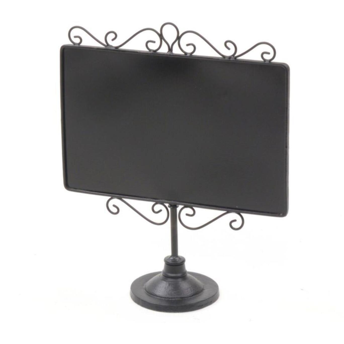 Lavagna in metallo nero con supporto cm35x13,5h41