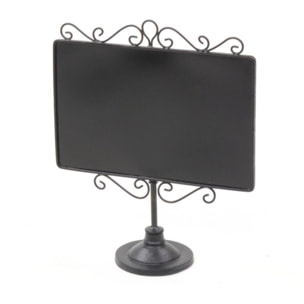 Lavagna in metallo nero con supporto cm35x13,5h41