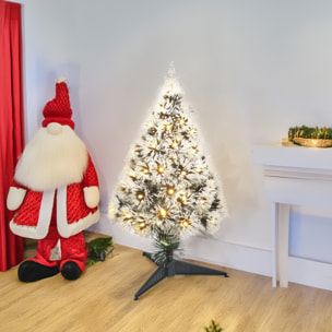 Árbol de navidad de fibra óptica con 60 luces led blanco cálido y 8 funciones de color h.60cm
