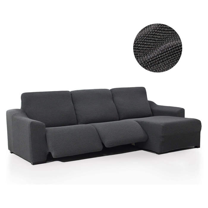 Funda para Chaise Longue derecho (visto de frente ) brazo corto SÚPER ELÁSTICA con RELAX modelo HELENA