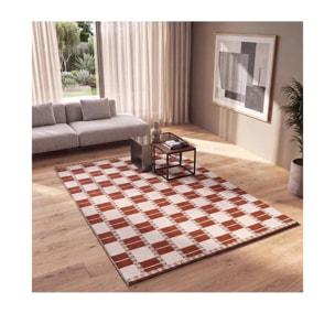 ASTRA Alfombra geométrica de pelo corto caldera, varias medidas disponibles.