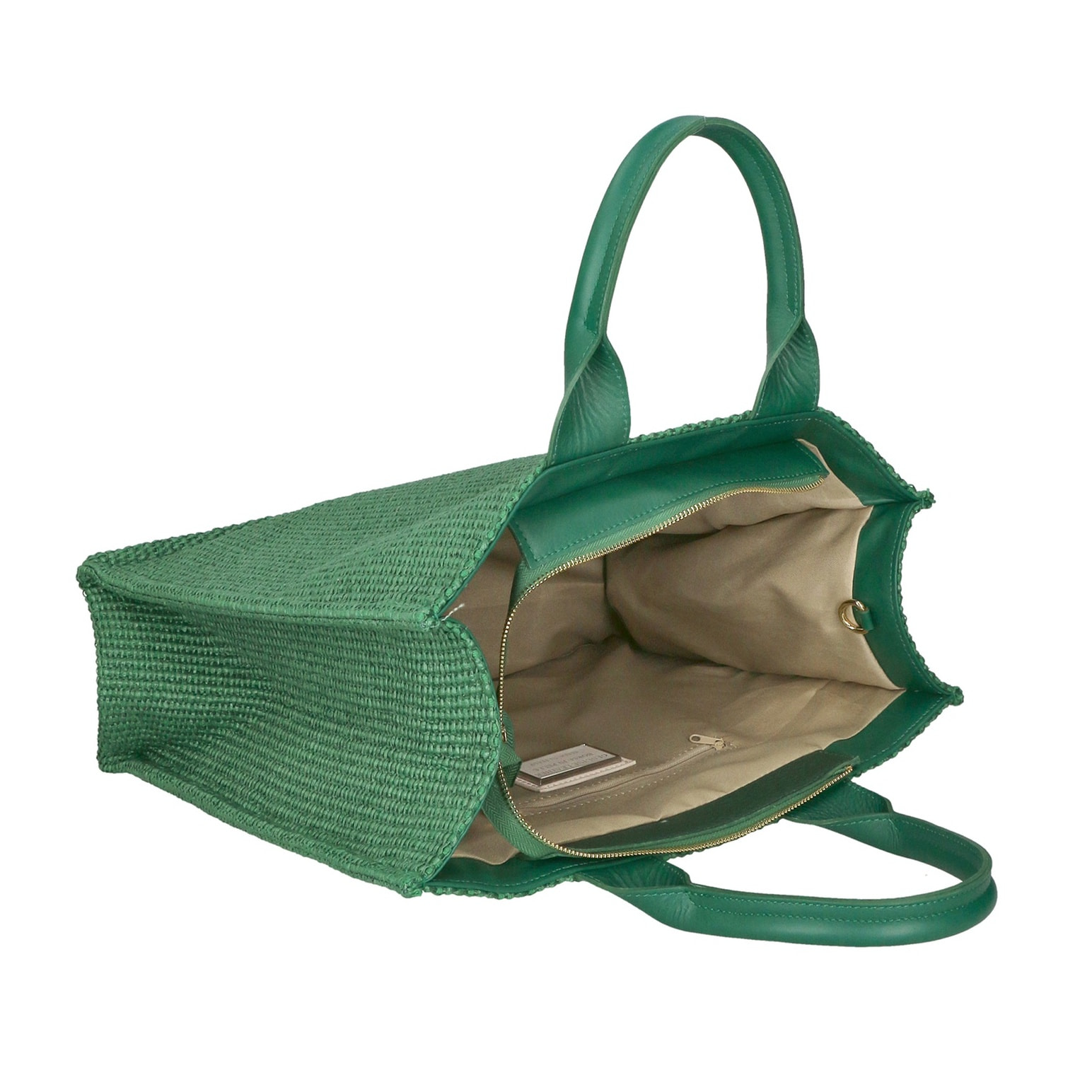 Borsa a mano da donna - Modello False - Misto pelle e tessuto - 31.0 x 41.5 x 15.5 cm