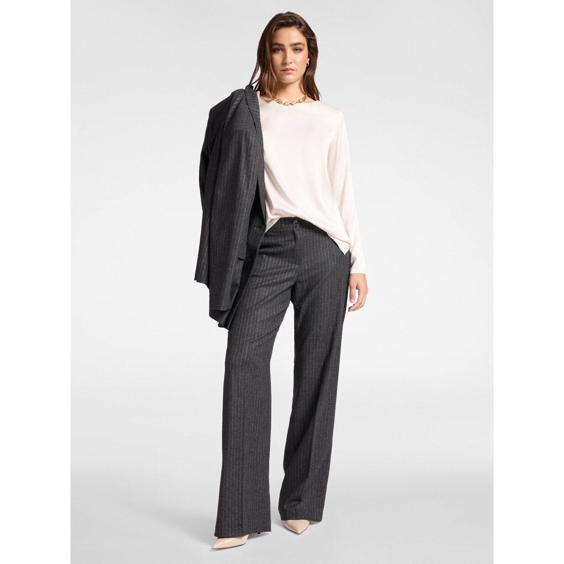 Elena Mirò - blusa de satén - Blanco