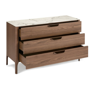 Aparador de nogal y cerámico 120x45x80cm