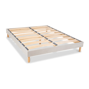 Sommier Capitole technologie Tri-Lattes, Bois Épicéa, H30 cm, Lattes Actives, Montage Facile, Aération Optimale