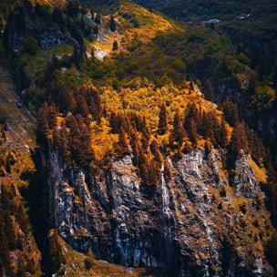 Affiche nature failles et ravins sauvages Affiche + cadre en bois - Chêne