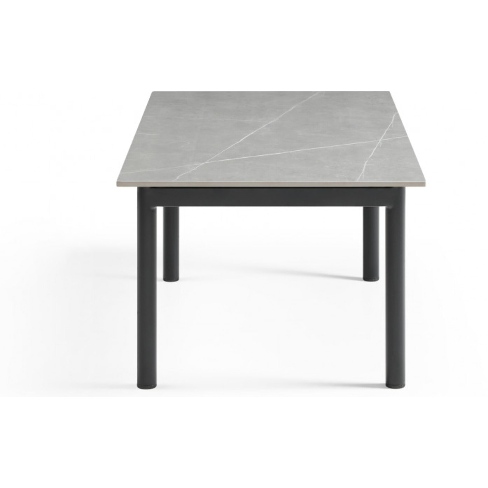 Table basse en céramique 120x60cm marbre grey pieds métal - UNIK