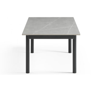 Table basse en céramique 120x60cm marbre grey pieds métal - UNIK