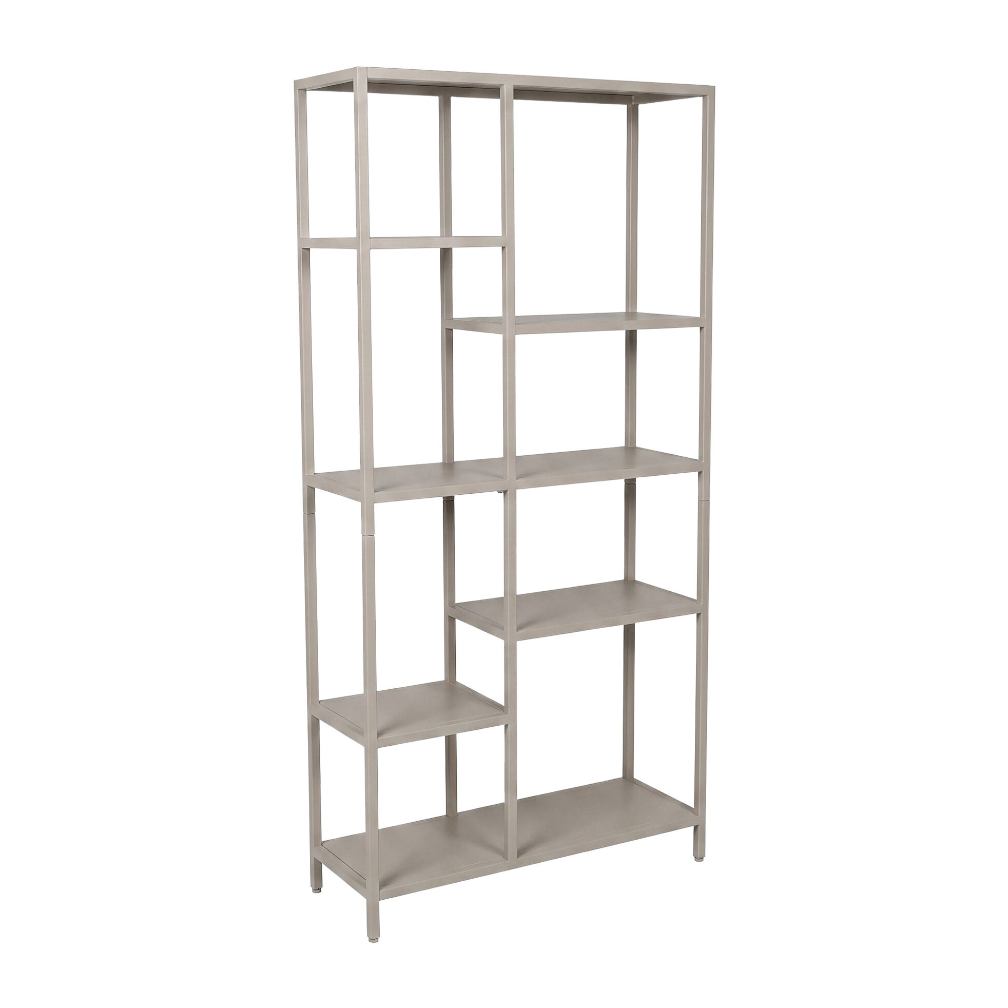 Padma - Libreria Freestanding a 6 Ripiani 80x163,5x30 cm Scaffale per Soggiorno, Ufficio in Metallo Tortora