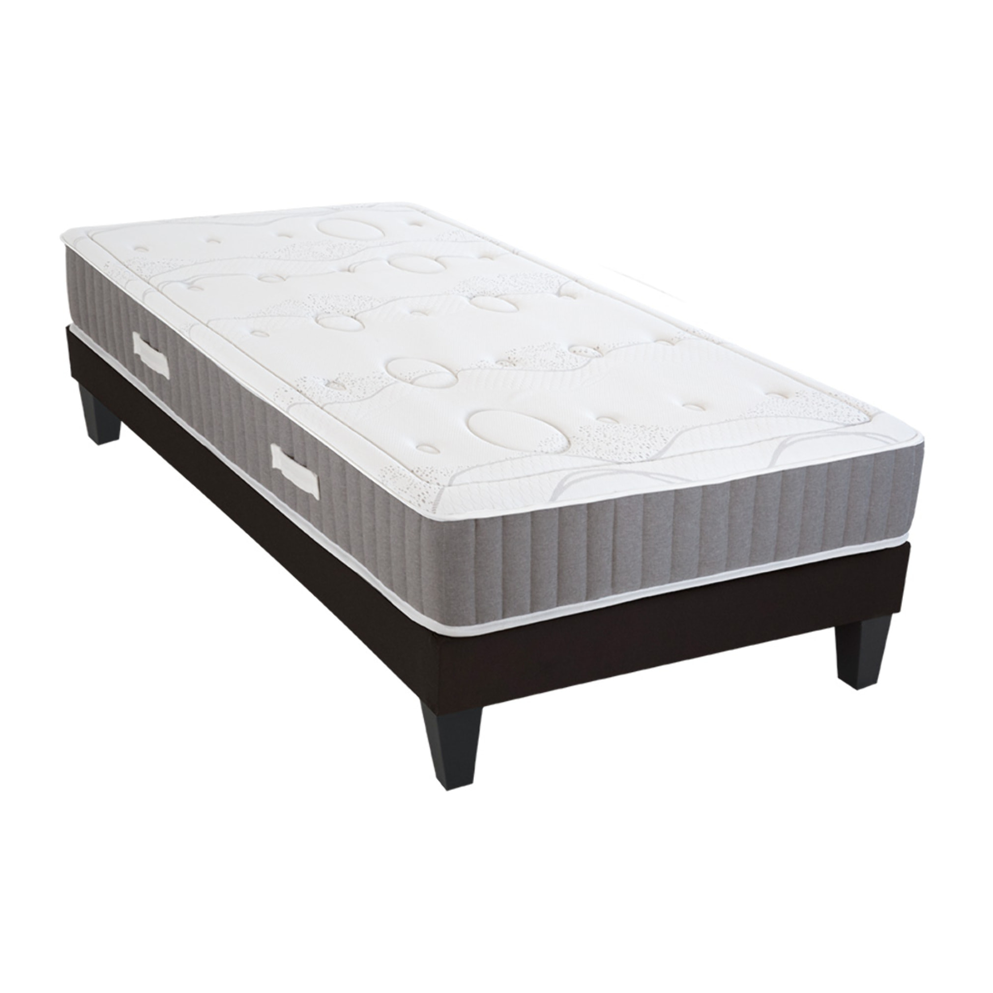 Ensemble Matelas Intuition & Sommier KIT15, Mémoire de Forme, technologie Tri-Lattes, Soutien Ferme, Mousse Haute Densité Recyclée