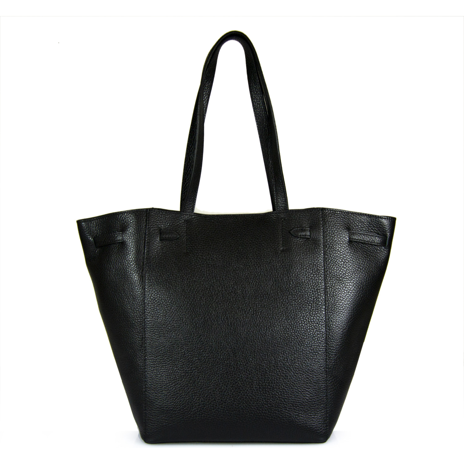 Borsa Donna in vera pelle Made in Italy colore Nero dimensioni cm 41 x 30 x 18