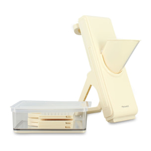 Mandoline verticale en polypropylène gris et acier inoxydable