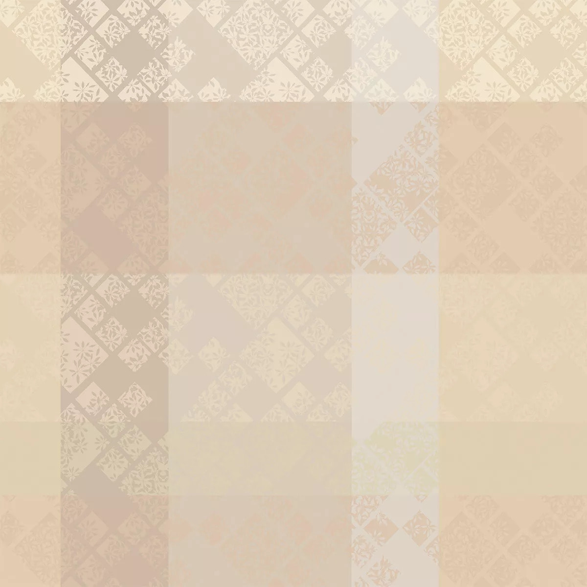 Nappe pur coton enduit motif jacquard beige Mille pistils naturel