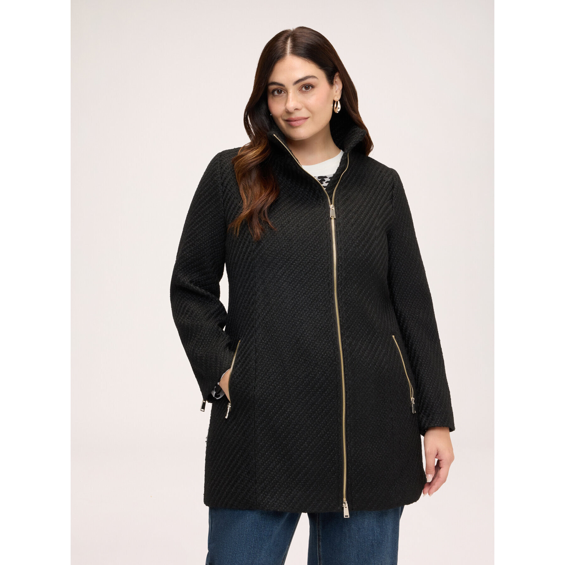Fiorella Rubino - Cappotto con chiusura a cerniera - Nero