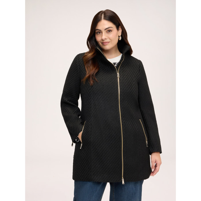 Fiorella Rubino - Cappotto con chiusura a cerniera - Nero