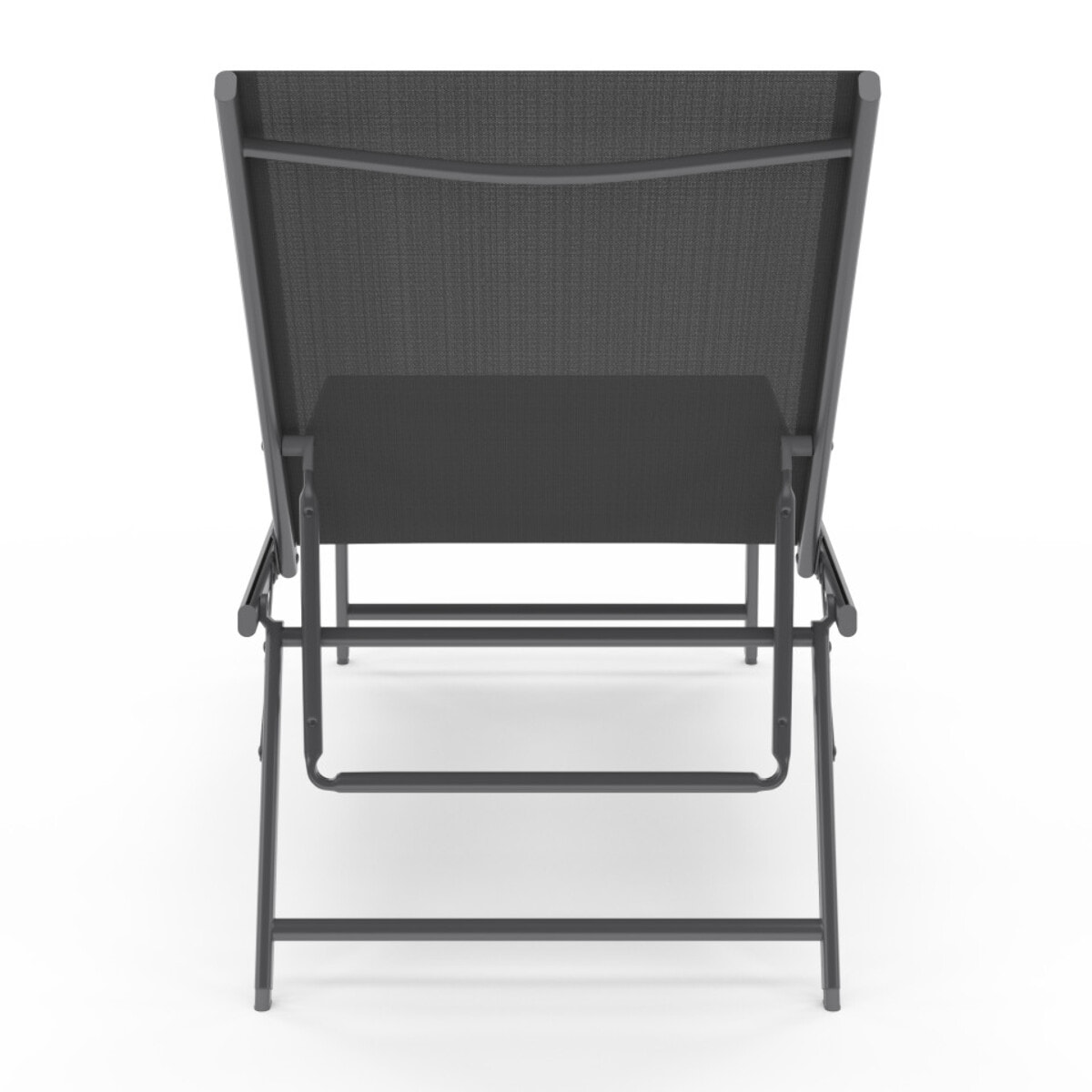 Transats inclinables Malaga 4 positions gris - lot de 2