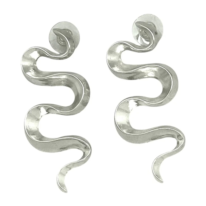 Pendiente Serpentina en plata 10µ